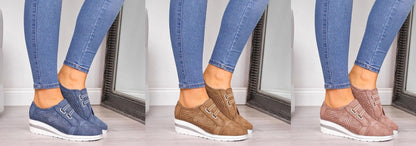 Ladies Wedge Heel Sneakers