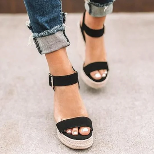 Breathable Ankle Strap Heels