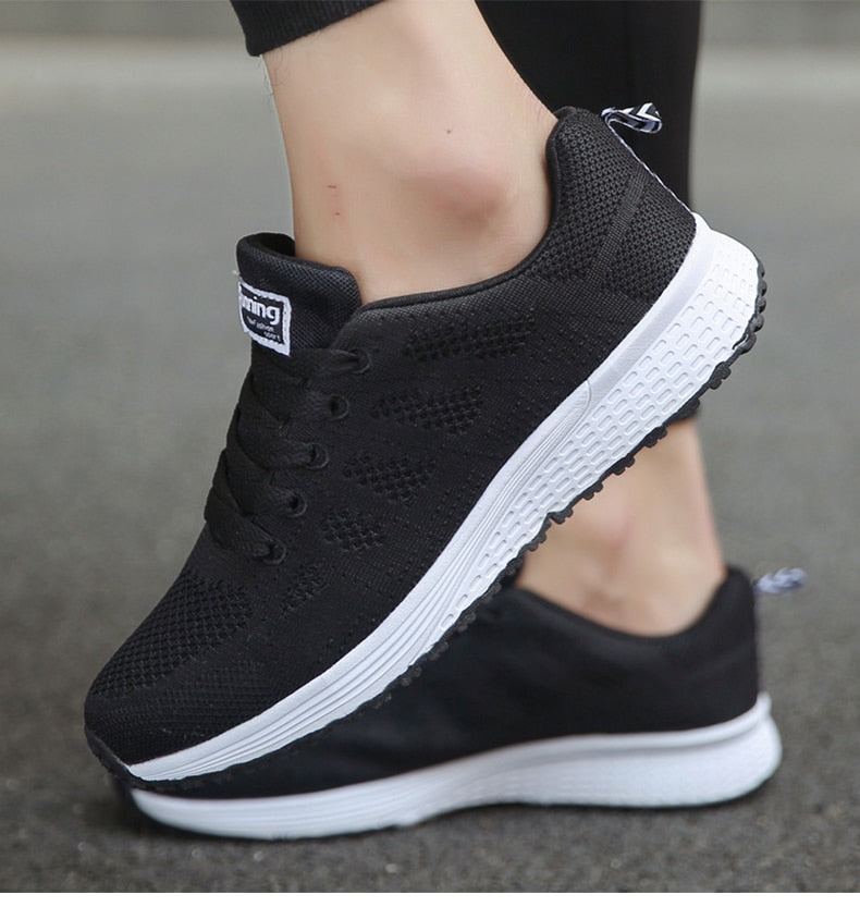 Comfy Knitted Lace Up Sneakers