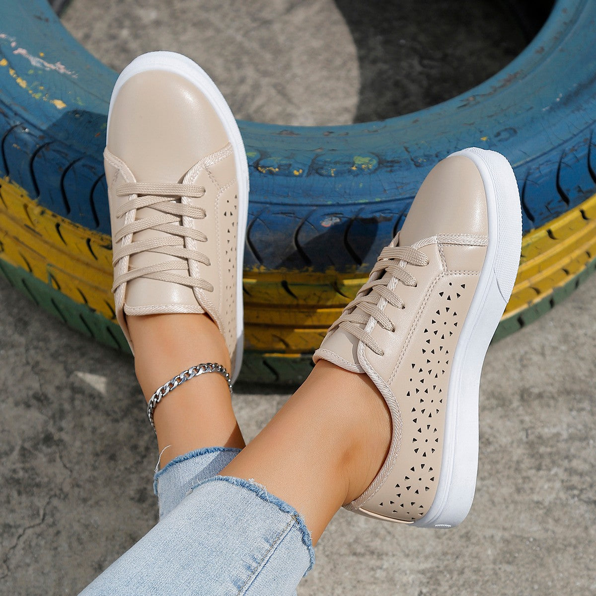 Dames Casual Flats Lage Top Sneakers