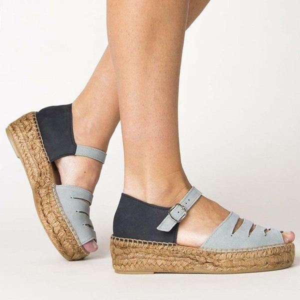 Boho espadrille wedge sandals