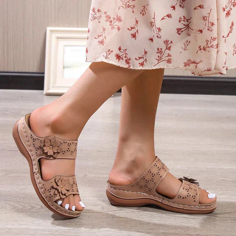 Bohemian Leather Floral Beach Summer Sandal