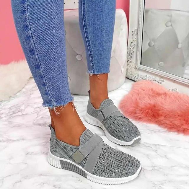 HiSneakesr Slip On Dames Sneakers Met Klittenband | Verbeter je loophouding!