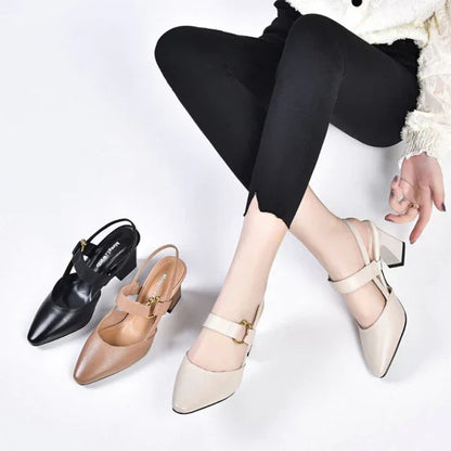 Ankle Strap Block Low Heels