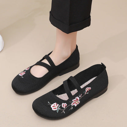 Casual knitted mary jane shoes for women