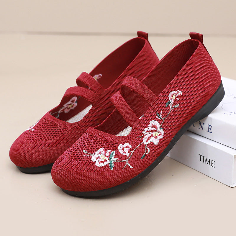 Casual knitted mary jane shoes for women