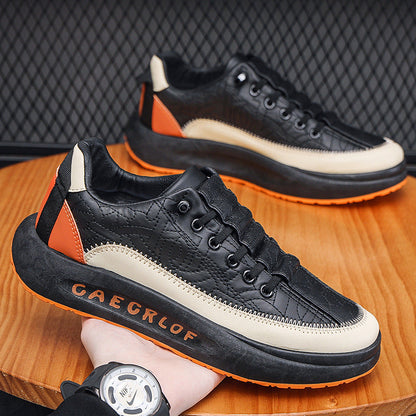 Mens Casual Stitched Lace-Up Sneakers