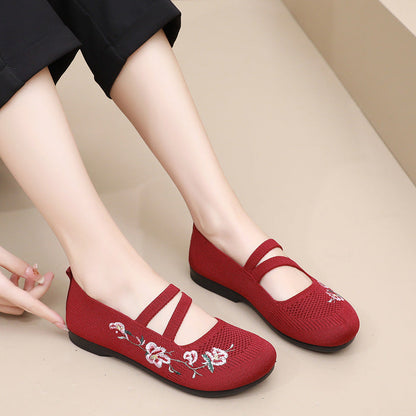 Casual knitted mary jane shoes for women