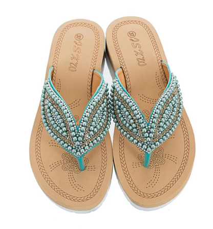 Beach Female Rhinestone Casual Non-slip Sandals