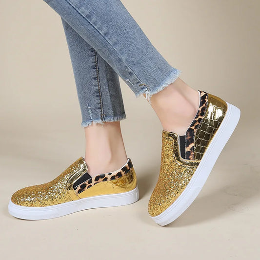 Glitter Sequins Flat Loafers