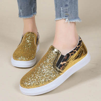 Glitter Sequins Flat Loafers