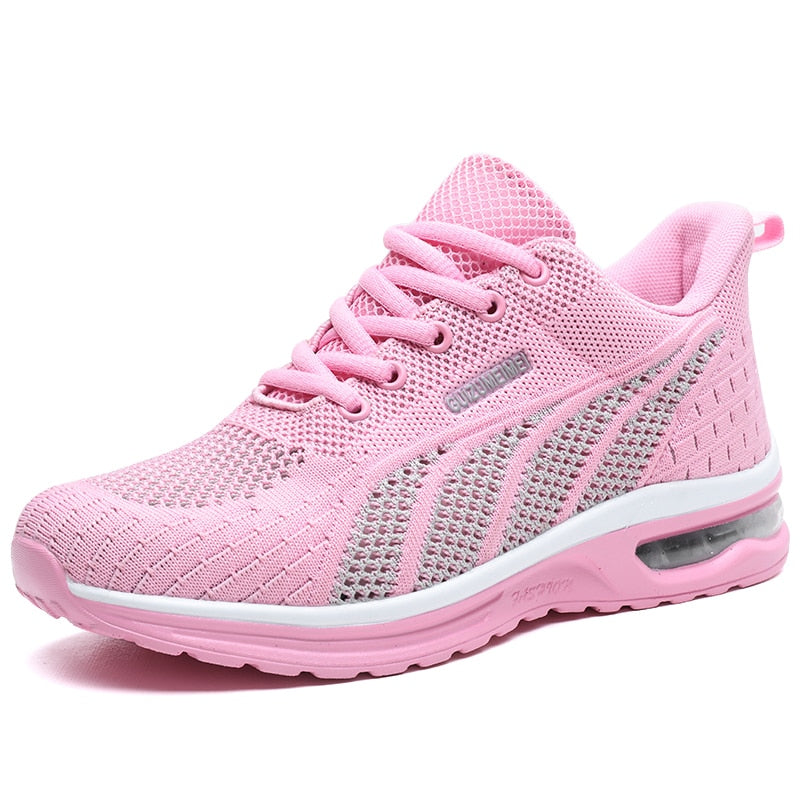 Breathable Orthopedic Ladies Casual Pink Sneakers