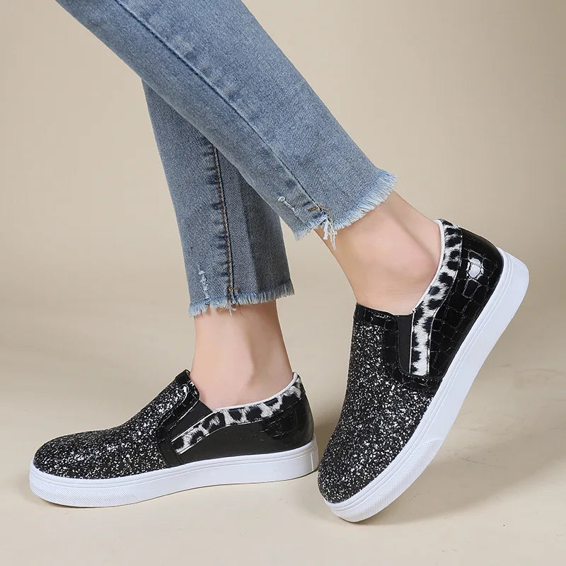 Glitter Sequins Flat Loafers