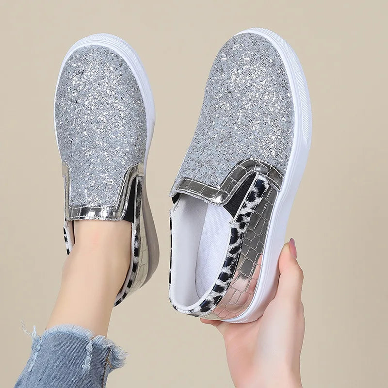 Glitter Sequins Flat Loafers