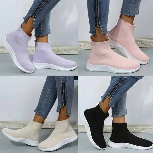 Knitted High Top Sneakers for Women