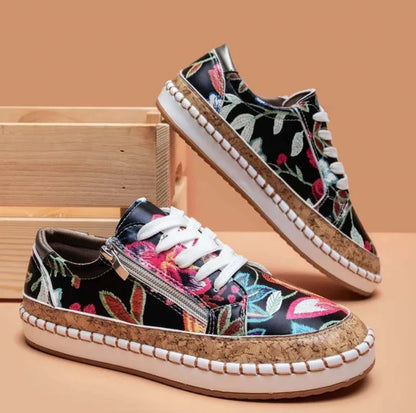 Floral Print Women's Vulcanized Sneakers