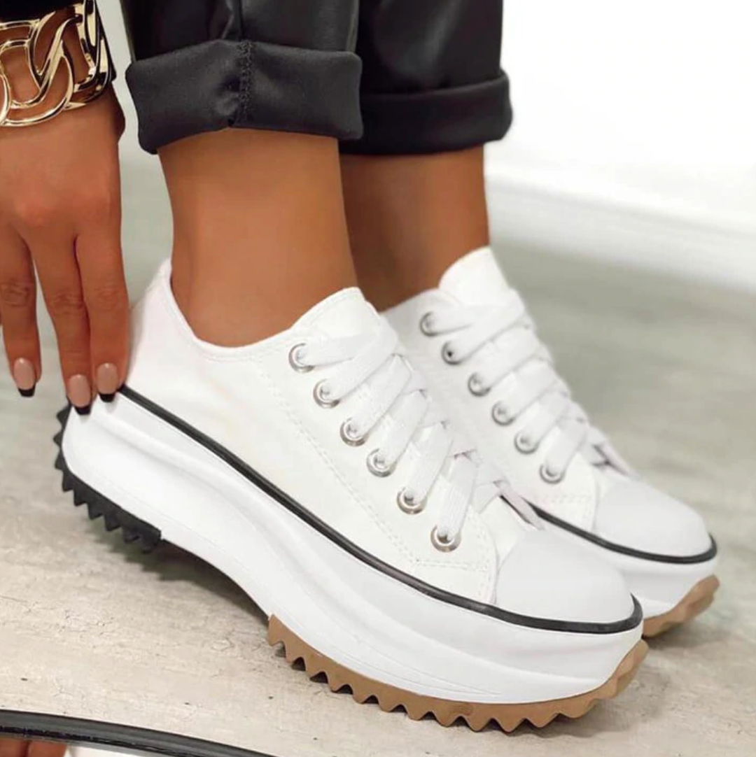 Leather Platform Lace Up Sneaker