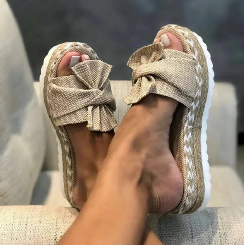 Bow Knot Slip-On Indoor Sandals