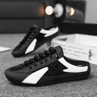 Mens Synthetic Lace-Up Sneakers