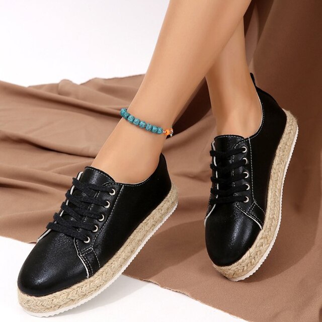 Metallic Espadrille Lace-up Platform Shoes