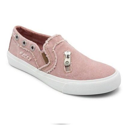 Zipper-Decorate Flat Slip-on Sneakers Oshnow