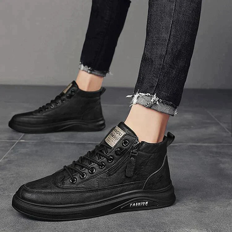 Mens Sneakers Side Zipper Shoes