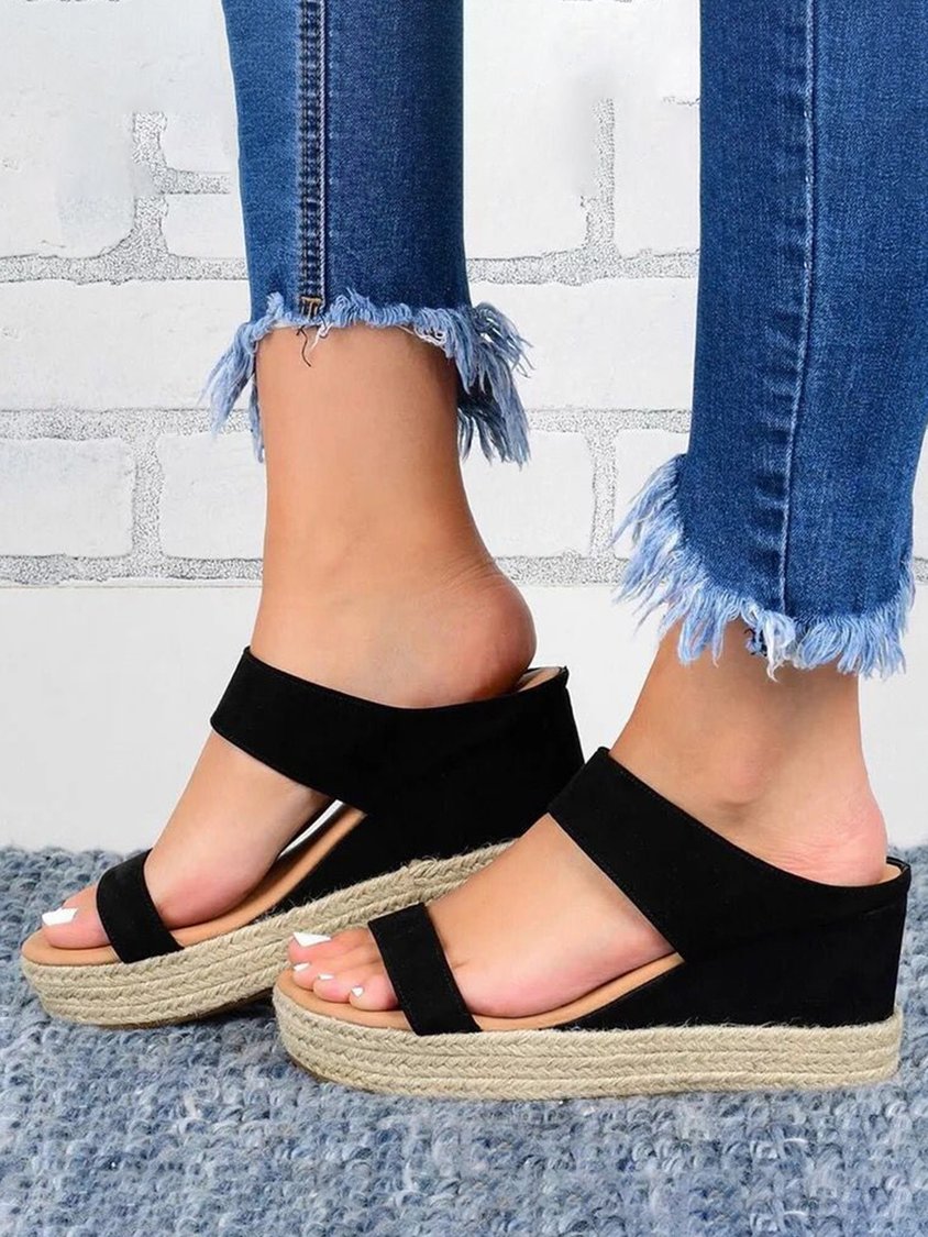 Beach vacation Straw Wedges Sandals