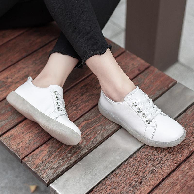 Babakud Casual Flat Leather Soft Bottom Women Shoes 35-41