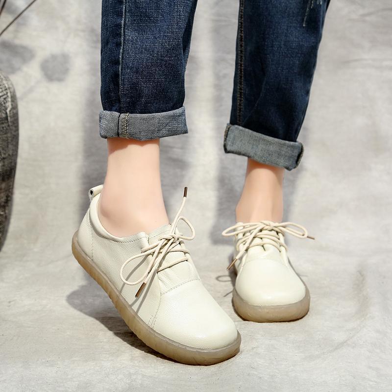 Babakud Leather Soft Bottom Lace up Casual Shoes 35-41