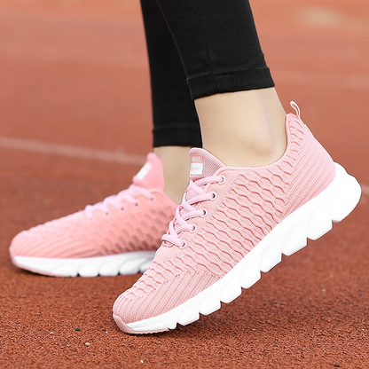 Honeycomb Pattern Textured Knit Running Shoes