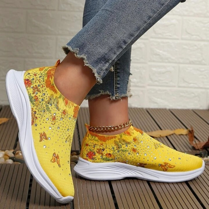 Stylish Breathable Sports Shoes Ladies Slip-On