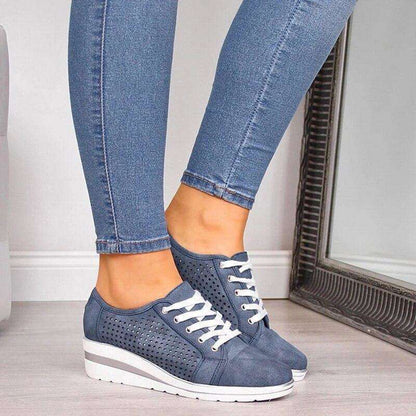 Breathable Wedge Heel Sneakers