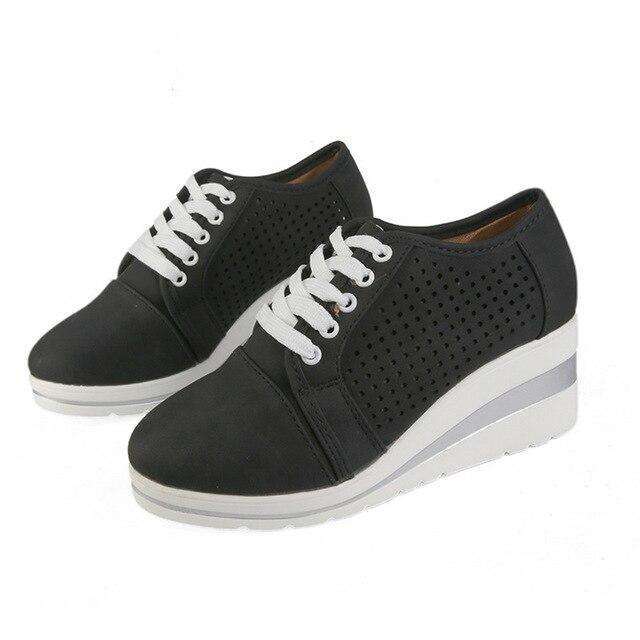 Breathable Wedge Heel Sneakers