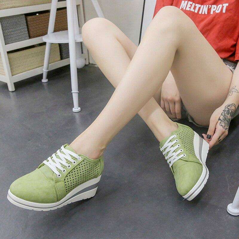 Breathable Wedge Heel Sneakers