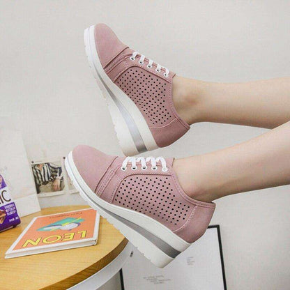 Breathable Wedge Heel Sneakers