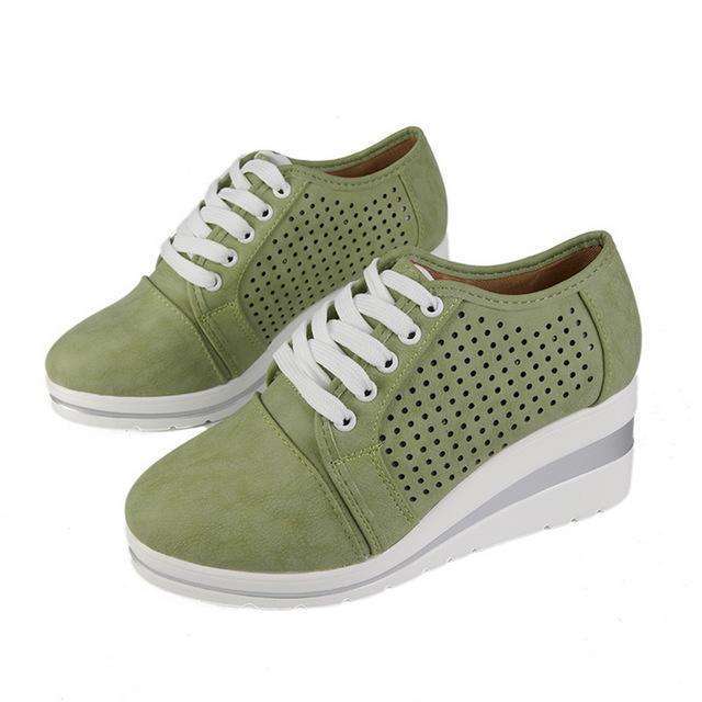 Breathable Wedge Heel Sneakers