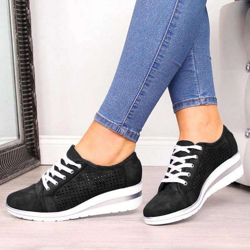 Breathable Wedge Heel Sneakers