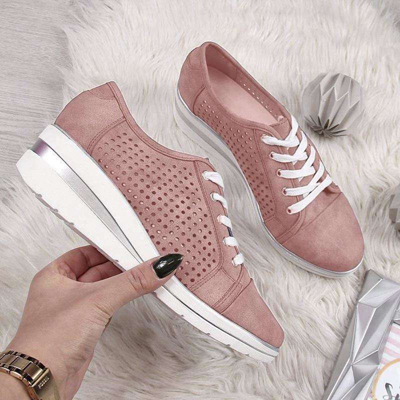 Breathable Wedge Heel Sneakers