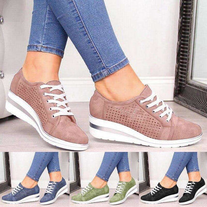 Breathable Wedge Heel Sneakers