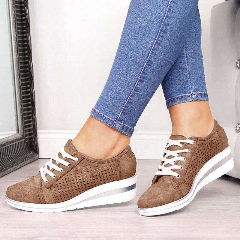 Breathable Wedge Heel Sneakers