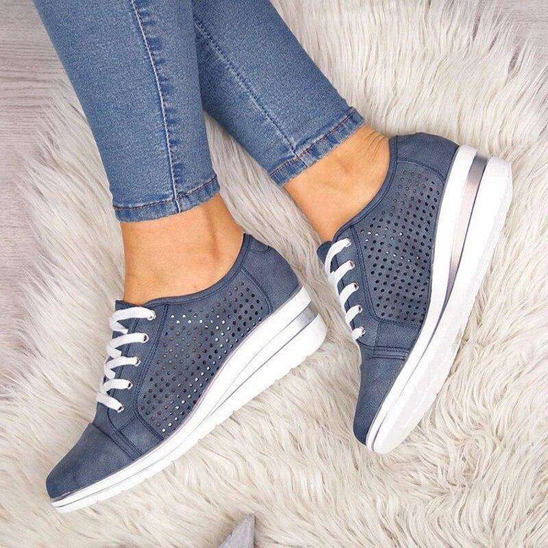 Breathable Wedge Heel Sneakers