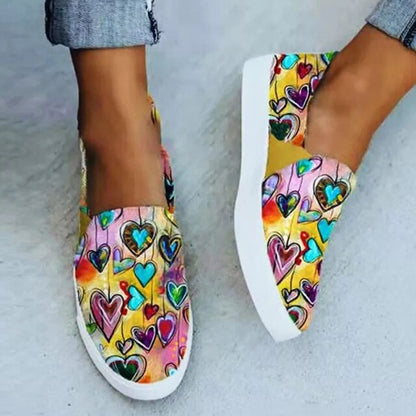 Leisure patchwork comfortable lady Canvas flat shoes