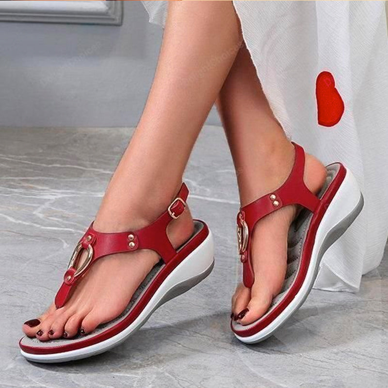 Buckle Strap Low Heel Sandals