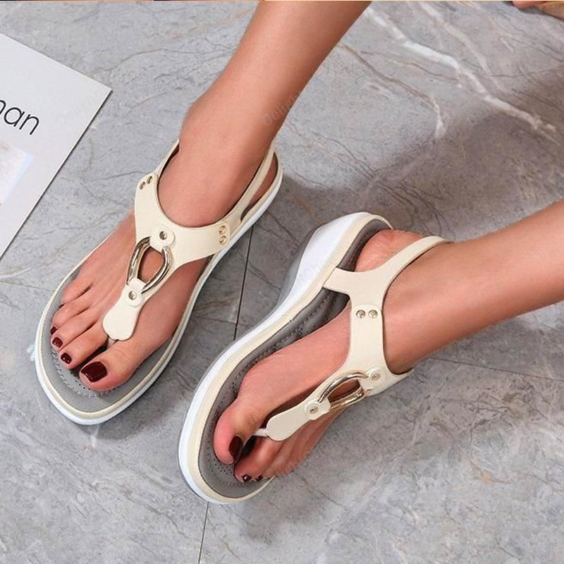 Buckle Strap Low Heel Sandals