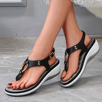 Buckle Strap Low Heel Sandals